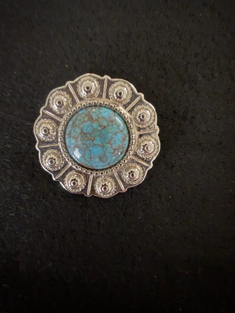 Turquoise Western bolo tie clasp